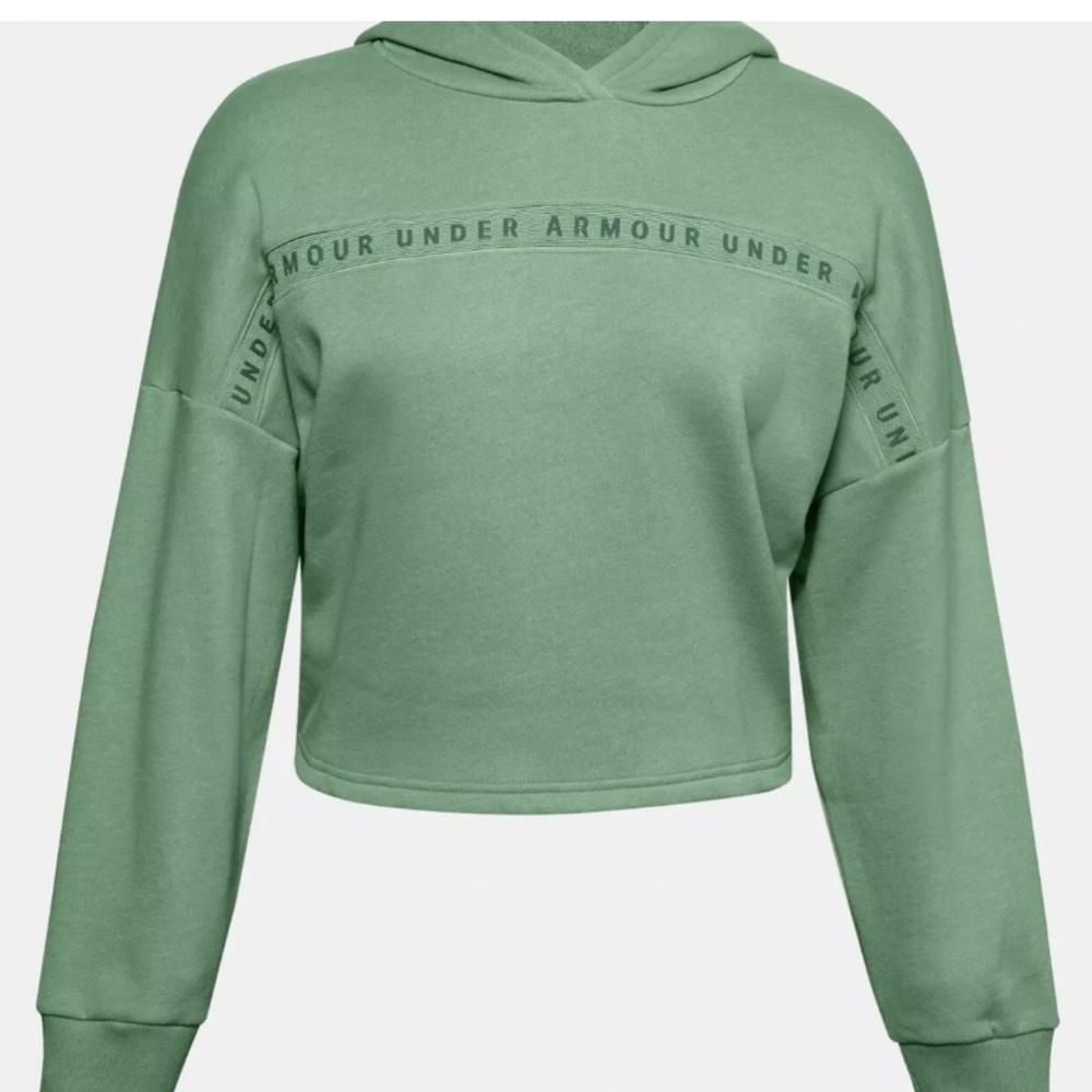 Under Armour Tech Terry Hoodie in Foster Green - Picture 1 of 7